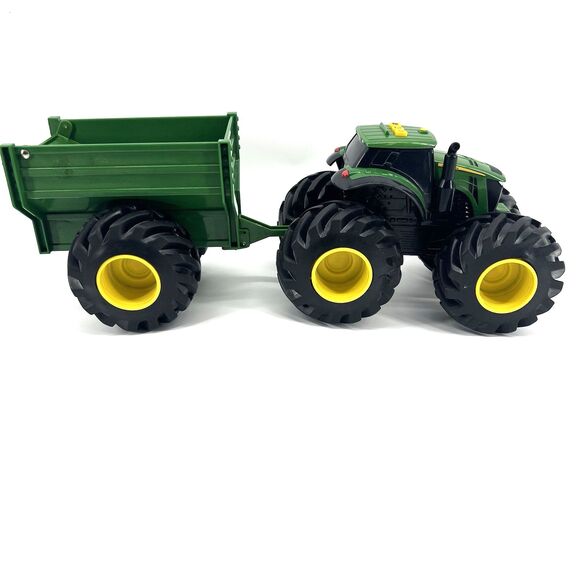 WORKING JOHN DEERE TOY TRACTOR & WAGON MODEL 46260 W/ LIGHTS & SOUNDS - Picture 13 of 16